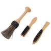 3pcs Barber Brush Set Professional Soft Bristles Portable Barber Neck Duster Brush with Wooden Handle for Salon Home