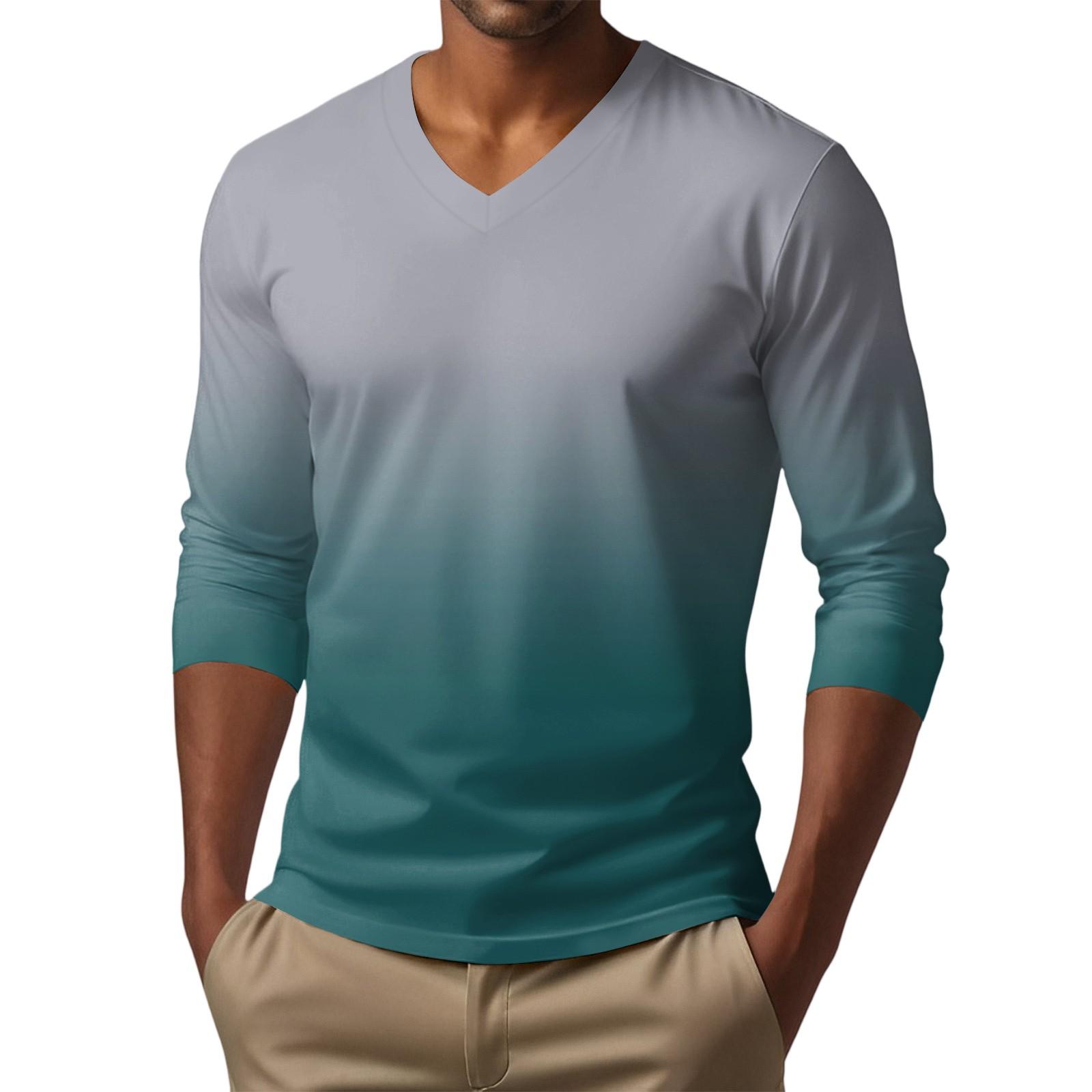 

Мужская футболка с V-образным вырезом, повседневная, модная, с принтом, с длинным рукавом XXXL