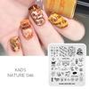 kads Nature 046 Nagelstempelplatten mit Schlangen-, Schmetterlings-, Rosen- und Bienen-Design, rechteckige Nageldruckschablone aus Edelstahl für Nagelstempellack