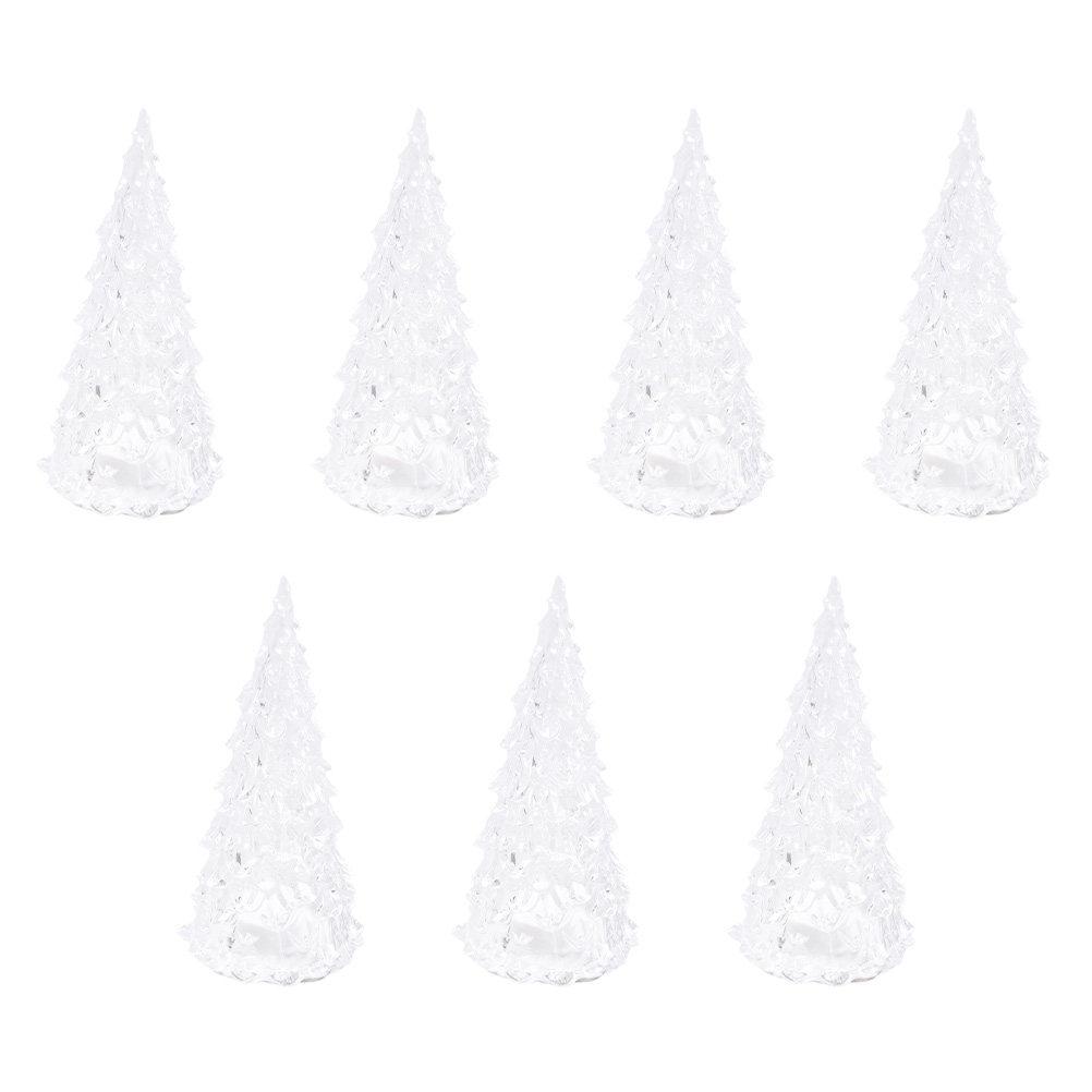 

7 шт. Светодиодные разноцветные акриловые украшения для рождественской елки, настольная рождественская вечеринка, ночник, светящийся настольный орнамент, праздничный other