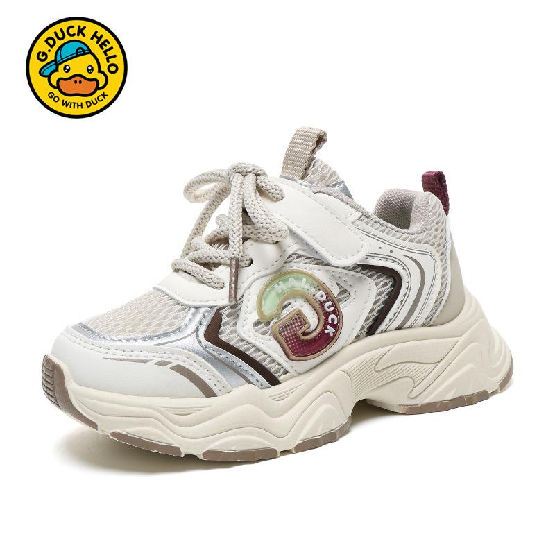 Little yellow duck children's sneakers 2025 new spring boys' shoes dad shoes mesh breathable big children's shoes trendy girls
