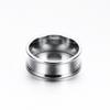 8MM Smooth Surface Stainless Steel Men's Fashion Ring - Simple, Versatile Design