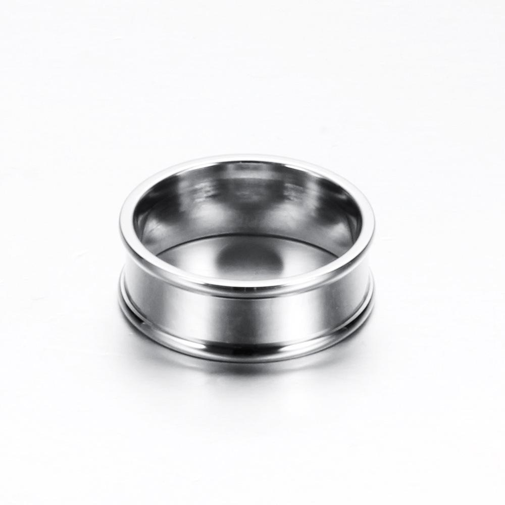 8MM Smooth Surface Stainless Steel Men's Fashion Ring - Simple, Versatile Design