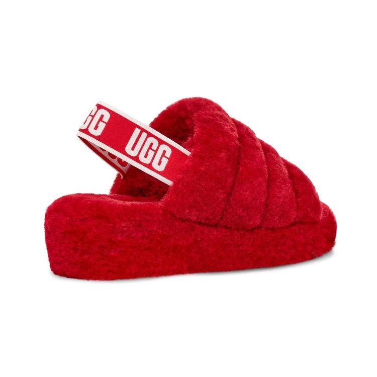 UGG Fluff Yeah Slide Ribbon Rot Damen 1095119-RBRD