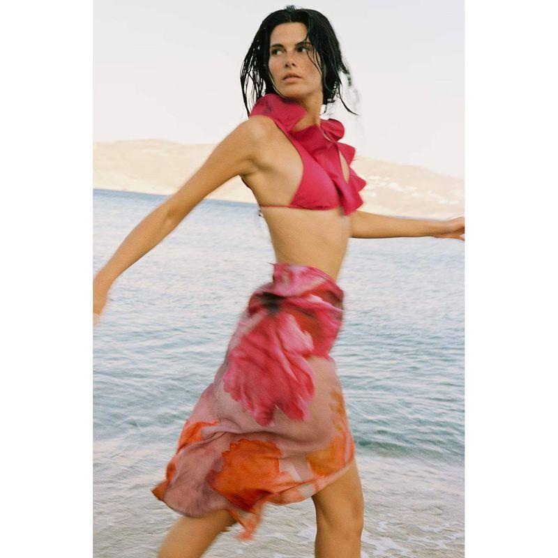 Za Spring New Arrivals Women's Clothing Zr European and American Style Fashionable Versatile Printed Casual Wrap Dress 4758010 800