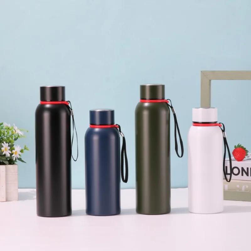 600-1000ml Outdoor Insulated Stainless Steel Bottle, Leakproof Large Capacity Thermos for Camping & Gym