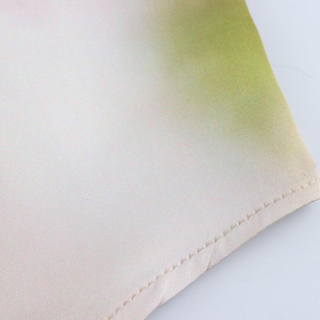 Spring 2025 Floral Print Satin Shirt for Women: Elegant, Casual, Lapel Design