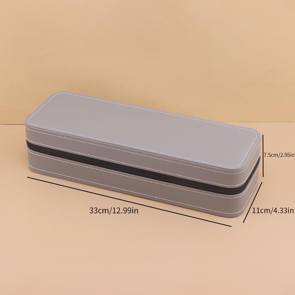 

2024 New 6 Girds Portable Watch Storage Boxes Organizer with Zipper Classic Style Multifunctional Watch Display Box серый