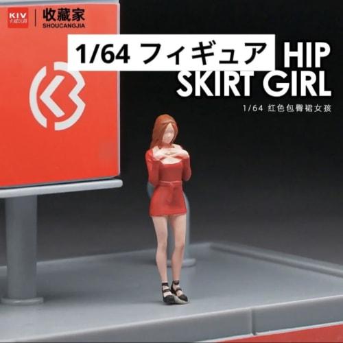 1/64 scale figure, casual clothes girl, miniskirt, red, 22223578, model, diorama