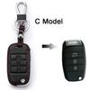 Genuine Genuine Leather Smart Flip Key Fob Cover Remote Case Fit For Kia Rio Sportage Soul Ceed Fit For Hyundai I30 Verna Veloster I35 Winter