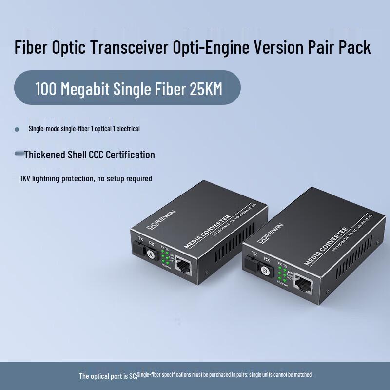 DOREWIN 100Mbps POE Fiber Optic Transceiver Switch