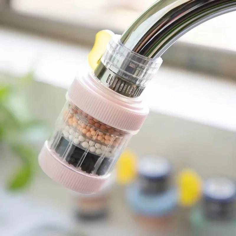 6 Layer Water Filter Tap Purifier Disconnectable 360Degree Splash-proof Rotation Universal Faucet Tap for Home Kitchen Bathroom