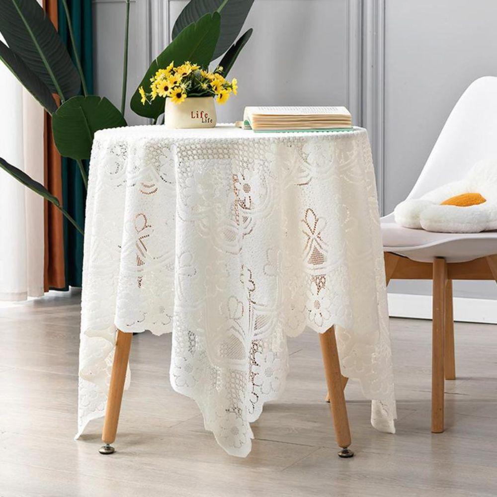 Non-slip Lace Tablecloth Sheer Table Mat Fashion Coffee Table Cover  Photography Backdrop Decor