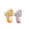 New Arrival Lucky Four-leaf Flower Zircon Ring for Women Flower Fashioneasiest for Matchclassy Sense Open Ring Four-leaf Clover Ring