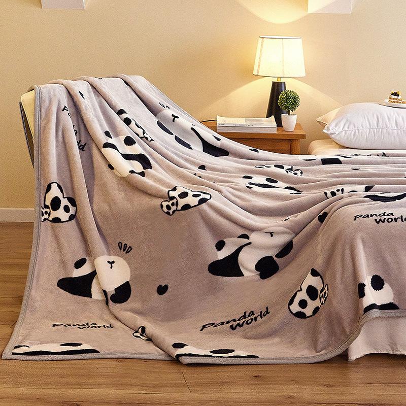 Thick Blanket New Printed Autumn Winter Warm Flannel Bed Sheet Coral Fleece Throw Blanket