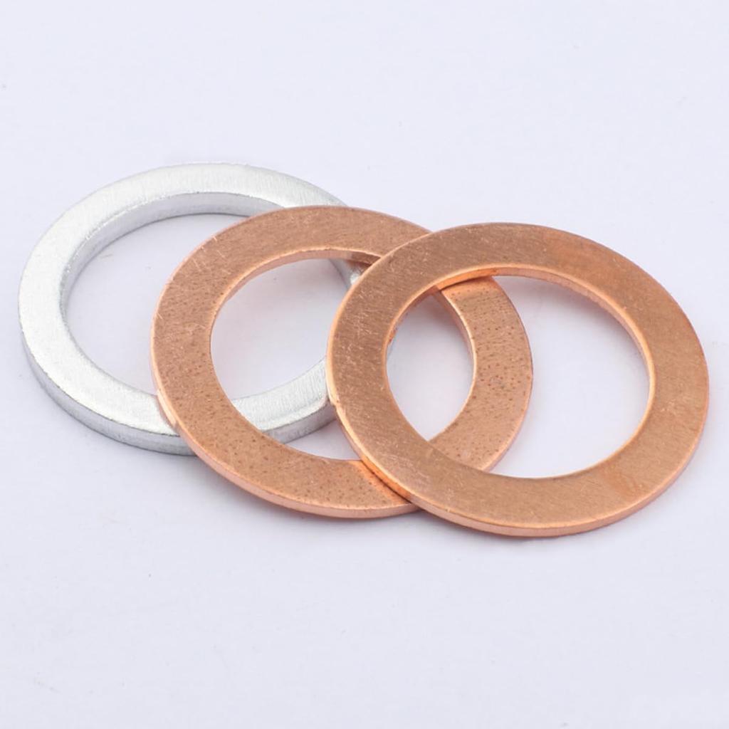 Mandark Car Oil Drain Plug Crush Washer Assortment, 100PCS 10Mm 12Mm 14Mm 16Mm 18Mm Auto Engine Fuel Pan Sealing Gasket Kit, Vehicle Oil Plug Seal