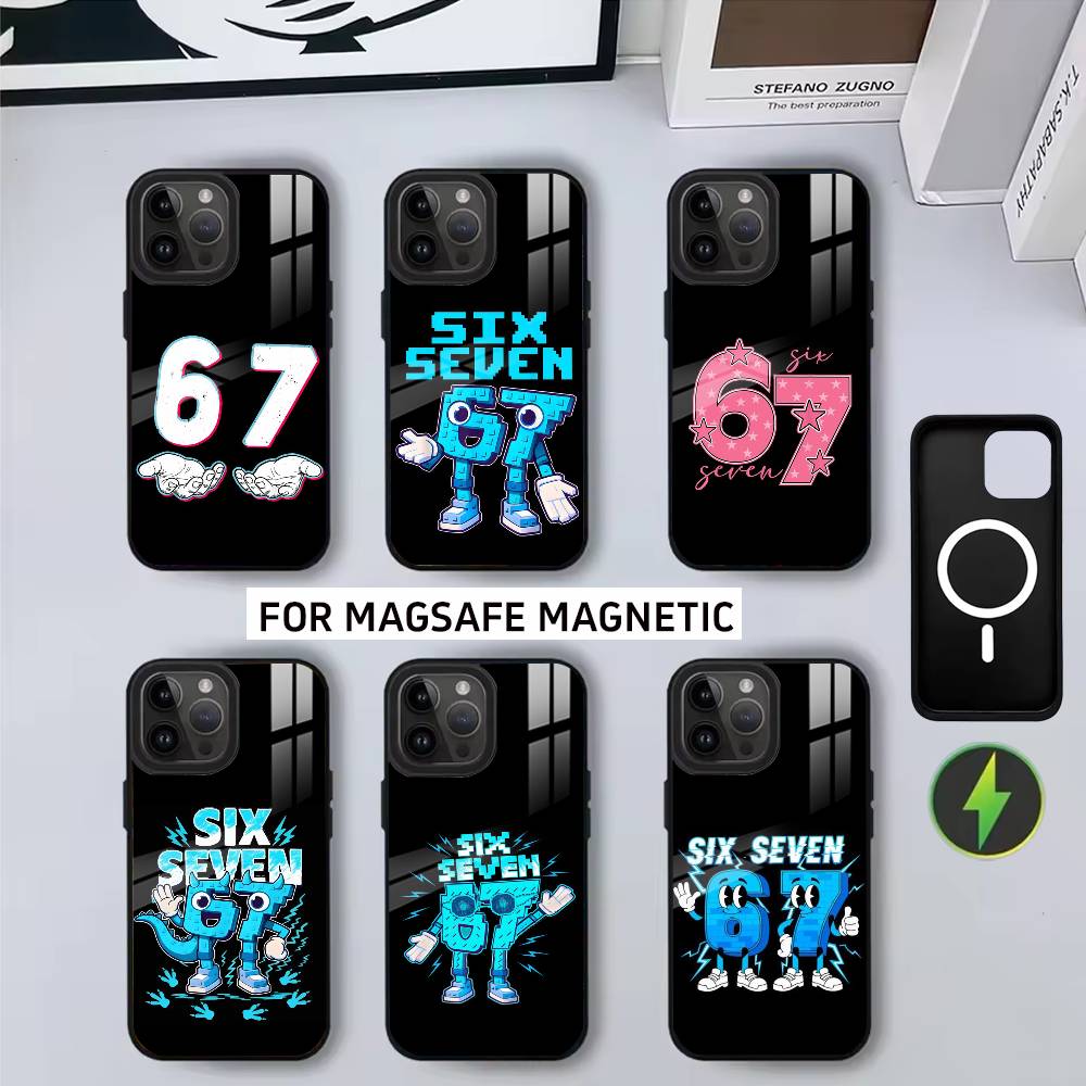 S-Six SS S-Seven 67 Phone Case For iPhone17,16,15,14,13,12,11 Plus,Pro Magnetic with Magsafe Wireless Charging