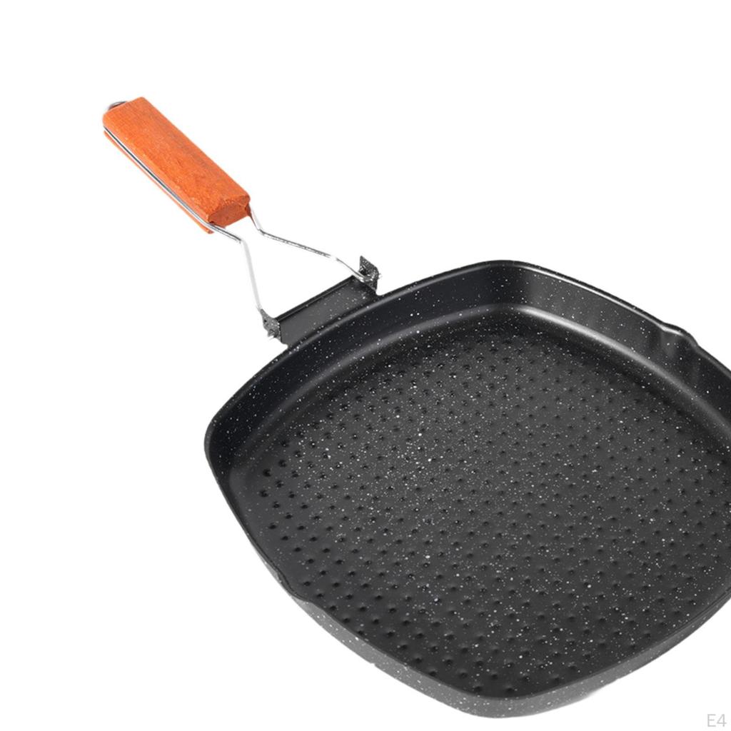 Steak-Bratpfanne Kochgeschirr Verdickte Leichte Antihaft-Pfanne mit Klappgriff für die Küche