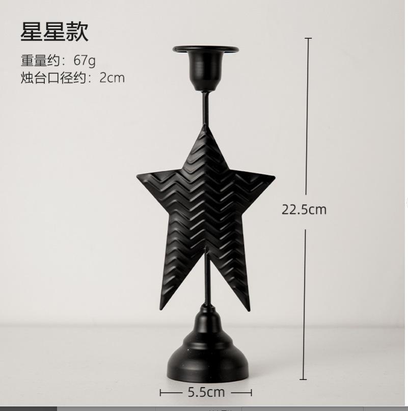 Creative Light Luxury Iron Candle Taipei European Style Desktop Ornament Candlelight Premium Metal Candlestick