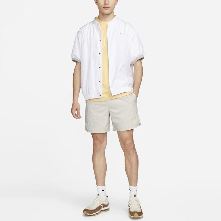 Nike Sportswear Solid Logo Embroidery Detail Drawstring Shorts Men Shorts Light-Bone FJ5304-072