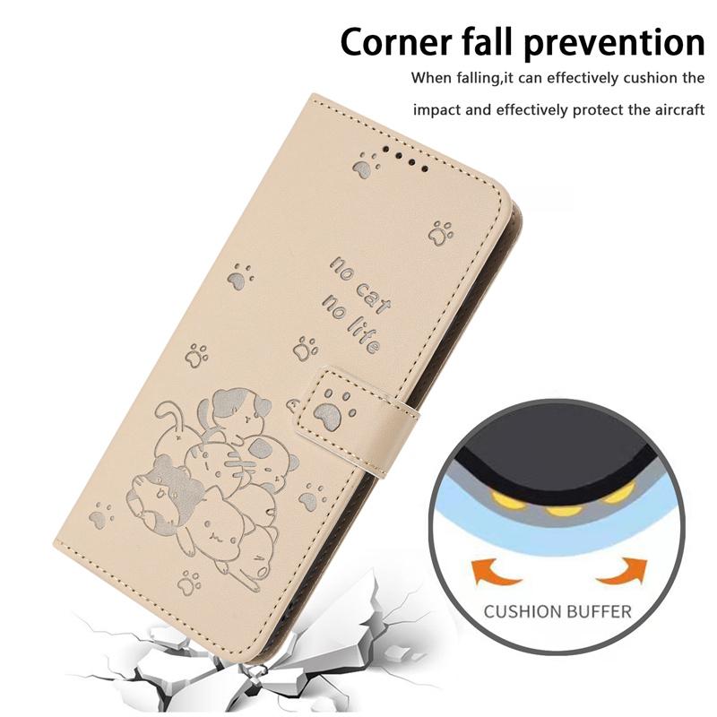 Etui For Samsung XCover 7 3D Cat Pattern Wallet Case Samsung Galaxy XCover6 Pro 5 4S M35 M55 M15 C55 M14 M54 Leather Phone Funda