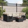 VidaXL Garden Lounge Set with Cushions 7 Pcs, Patio Sofas, Patio Furniture Set, Outdoor Furniture, Black 3256791
