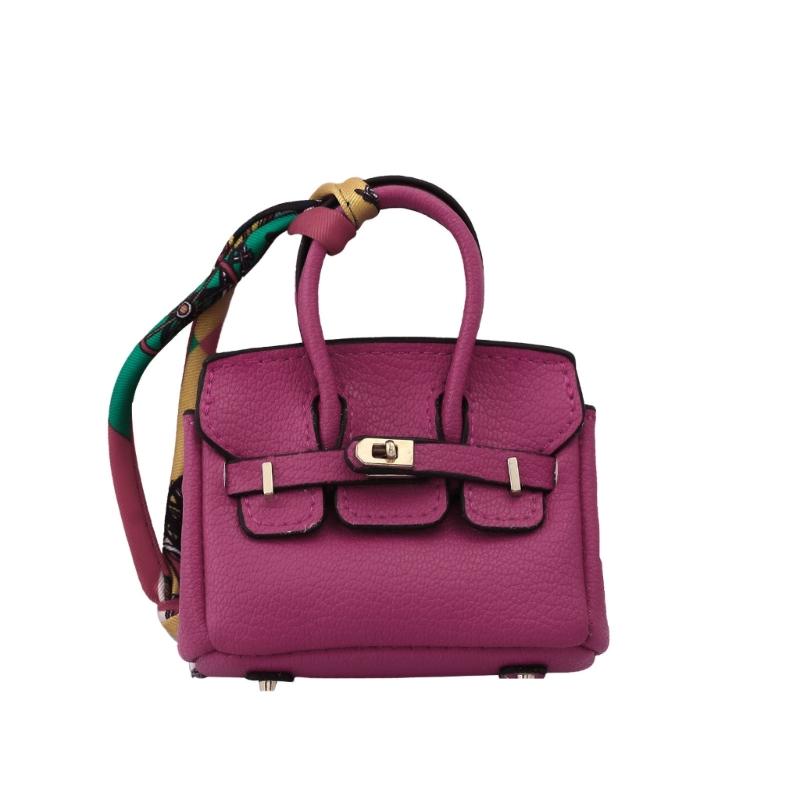 Mini Wireless Earbuds Case Organiser Key Holder Charm Faux Leather Keyring Pouch Various Vibrant Color Choice