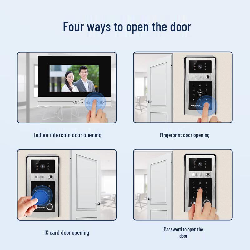 Realand KS304 Visual Intercom Fingerprint Access Control System CN plug (adapter included)