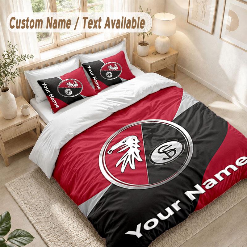 Custom Name Bedding Set 3 PiecesSC Freiburg FC Print Duvet Cover + 2 Pillowcases Soft Bed Decor