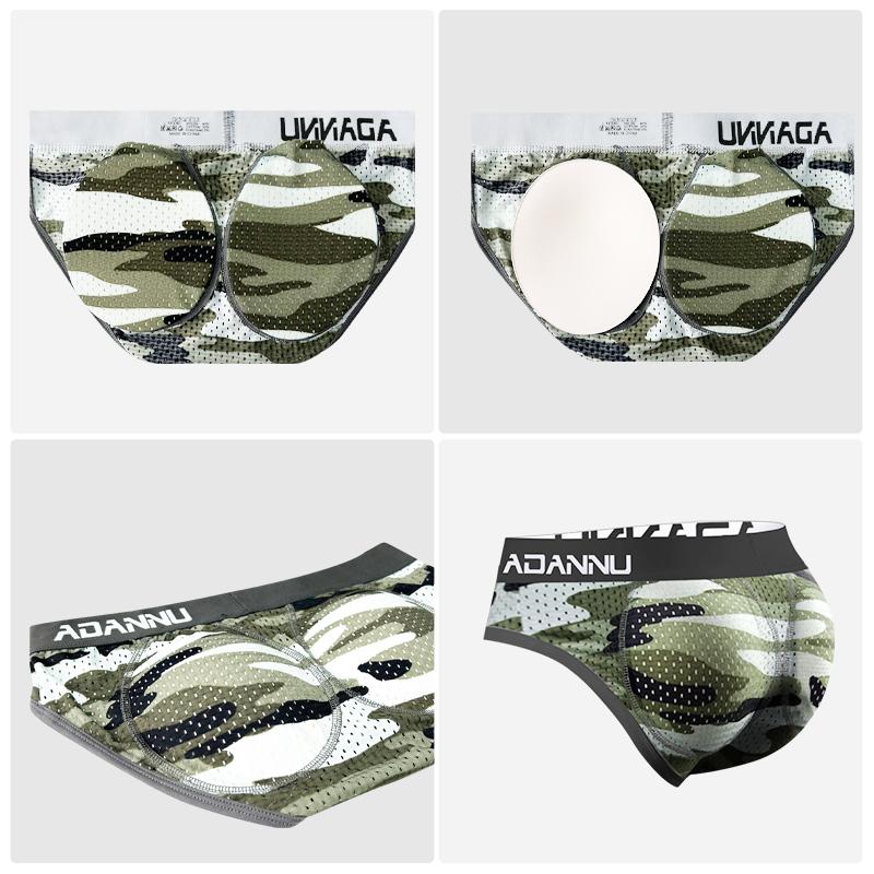 Herren Unterwäsche Mesh Dünne Po-Lifter Slips, Plus Hüftpolster Weiche Falsche Po-Hüften Atmungsaktive Slips, Herren Sportunterhosen Bequem