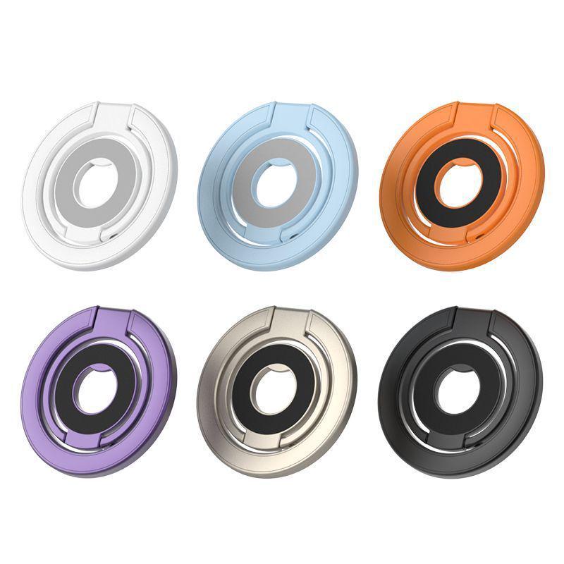 MagSafe Double Ring Magnetic Phone Stand: Strong Hold, Finger Ring, Desktop Support, Phone Case Back Sticker