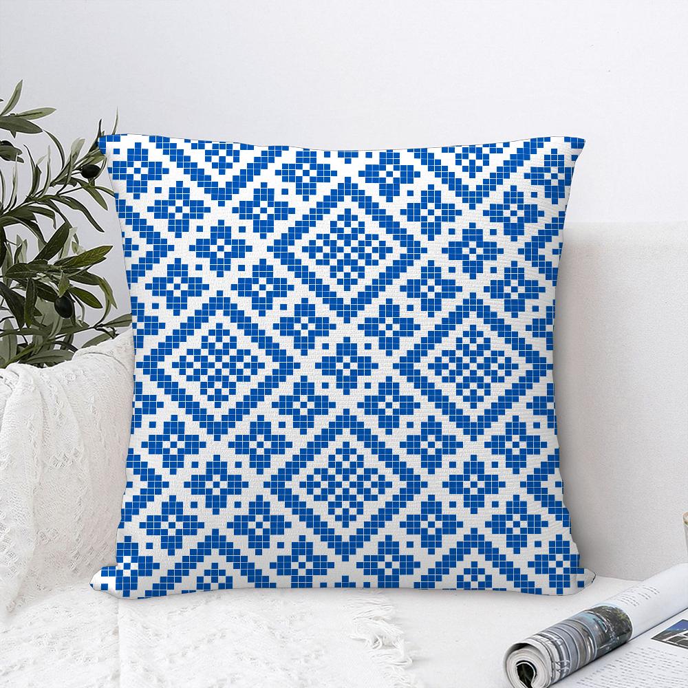 Ukrainian Folk Pattern Pillow Case Sofa Decorative Home Double-sided Printing Short Plush Cushion Cover Throw Pillow Cover Gifts