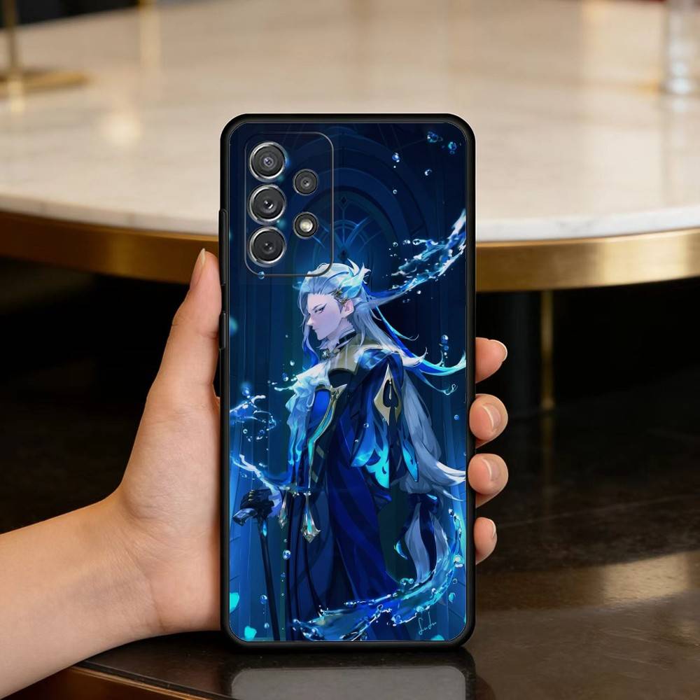 

N-Neuvillette Genshin Impact Phone Case For Samsung Galaxy A73,A72,A71,A70,A53,A52,A51,Soft Silicone Black Cover Samsung a72