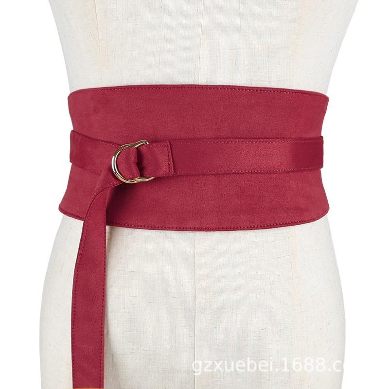 

Meier Women s plush belt velvet cloth widened waist seal women s long belt бордовий