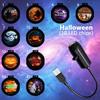 Halloween Christmas Projection Night Light LED Creative Bedroom Atmosphere Lamp Mini Decorative Light for Home Party Festival Decor Holiday Gift