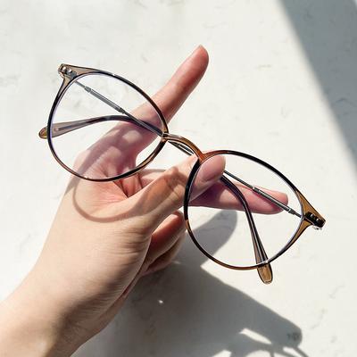 1pc Men And Women Round Anti Blue Glasses Computer Frame Optical Lenses New Arrival Office Gifts