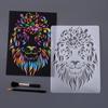 YUELU Creative Animal Lace Ruler Scratch Art Template