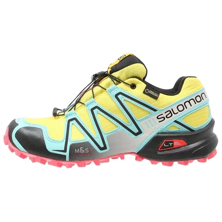 

SALOMON Speedcross 3 Abrasion Resistant Low top Trail Running Shoes Women s Yellow Black Pink 379063 37⅓