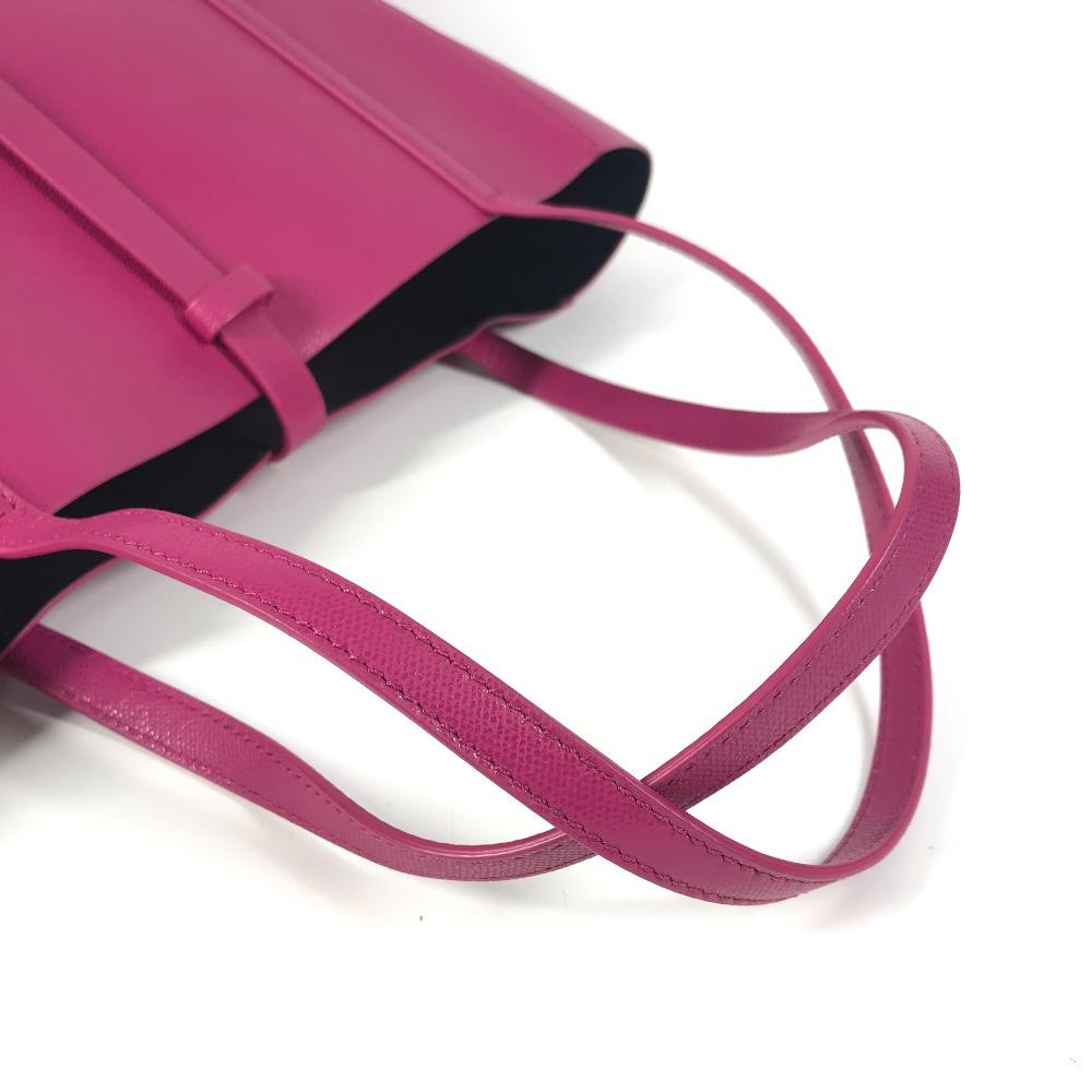 TIFFANY&Co. Logo Bag Tote Bag Shawl Shoulder Bag Leather Pink Based/Black