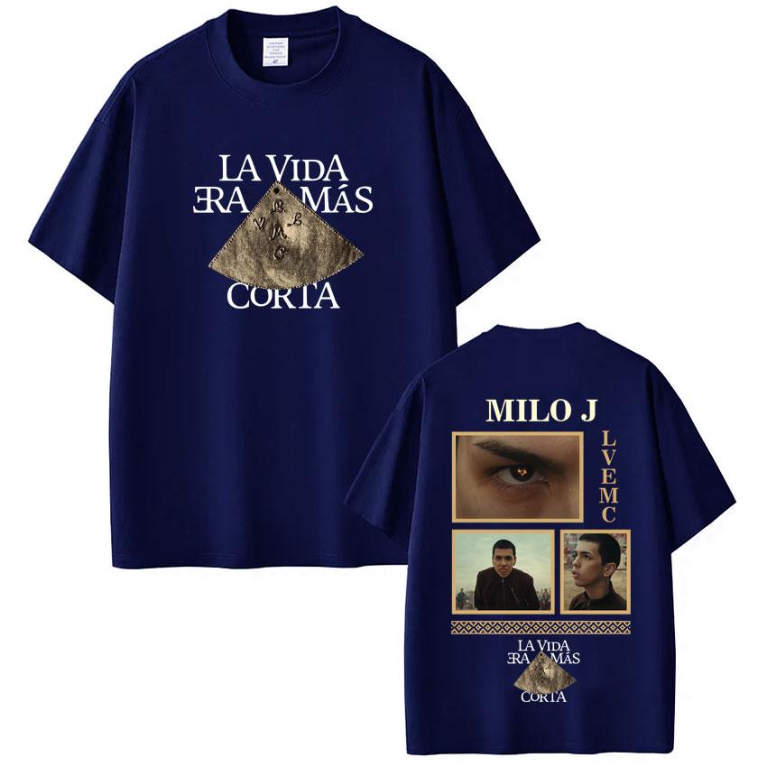 Rap Singer Milo J La Vida Era Mas Corta Album Tshirt Fan Gift Summer Mens Womens Hiphop Tshirt Cotton Casual Tshirt Top