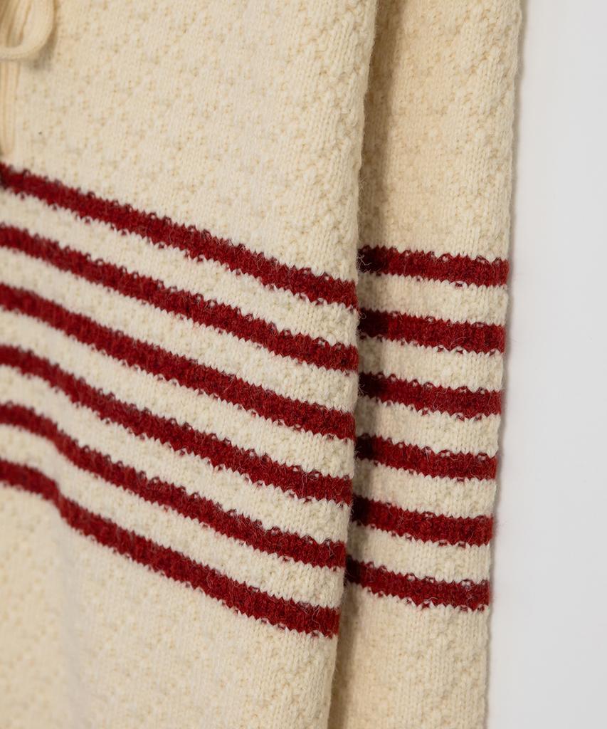 Eilubeu Wide Collar Multi-Striped Knit Aarbpo102B