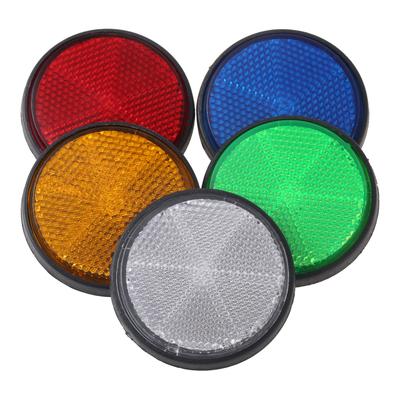 2Pcs Circular Motorcycle Reflector Night Reflective Warning Sticker Circular Self-Adhesive Reflector Safety Sign Signal Strip