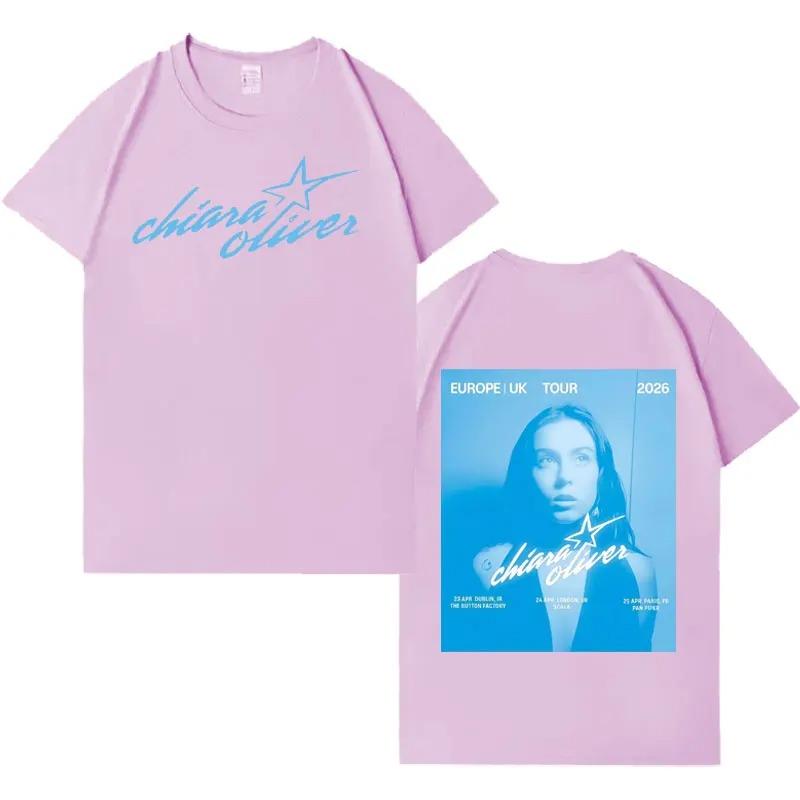 Koszulka Singer Chiara Oliver 2026 Gothic Tour Unisex Koszulka HipHop Casual Dekolt Okrągły Bawełna Wygodna Koszulka Unisex