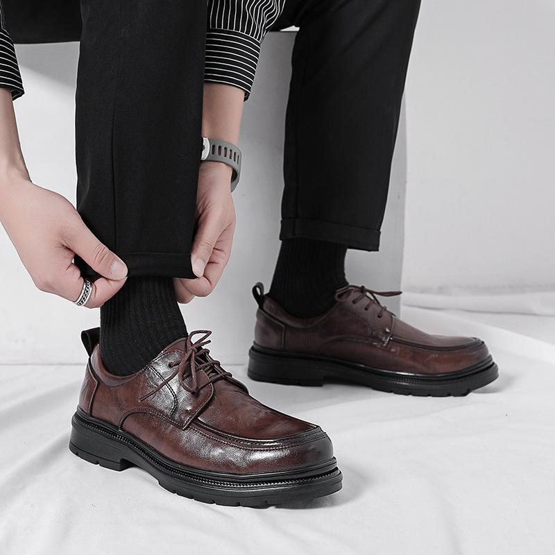 Herrenschuhe Frühling und Herbst neue lässige Lederschuhe Mode Herren Business-Anzugschuhe Trend Britischer Stil Low-Top Bräutigam Lederschuhe