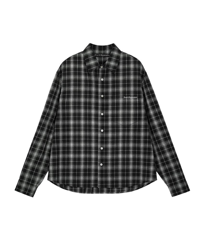 REST&RECREATION Oversized Check Shirt - Black