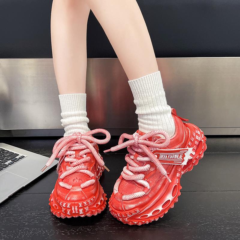 

2026 Autumn New Sneakers for Girls Korean Style Soft Comfortable Casual Anti-slippery Sweet Bowtie Sports Shoes 35 красный