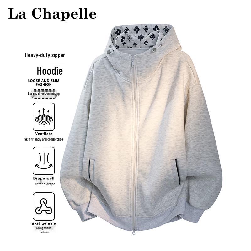 La Chapelle Women's Casual Hooded Zip-Up Sweatshirt