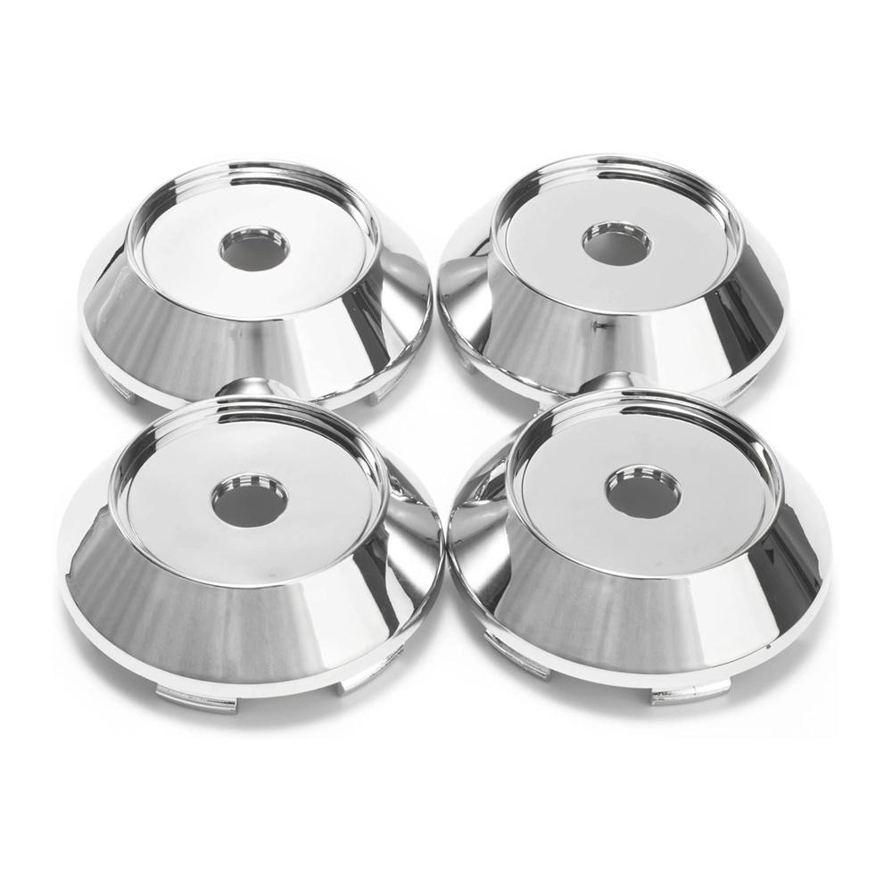 4pcs For Wheel Center Cap Universal Rim Chrome Hub Cap 68mm No Logo Silver Base