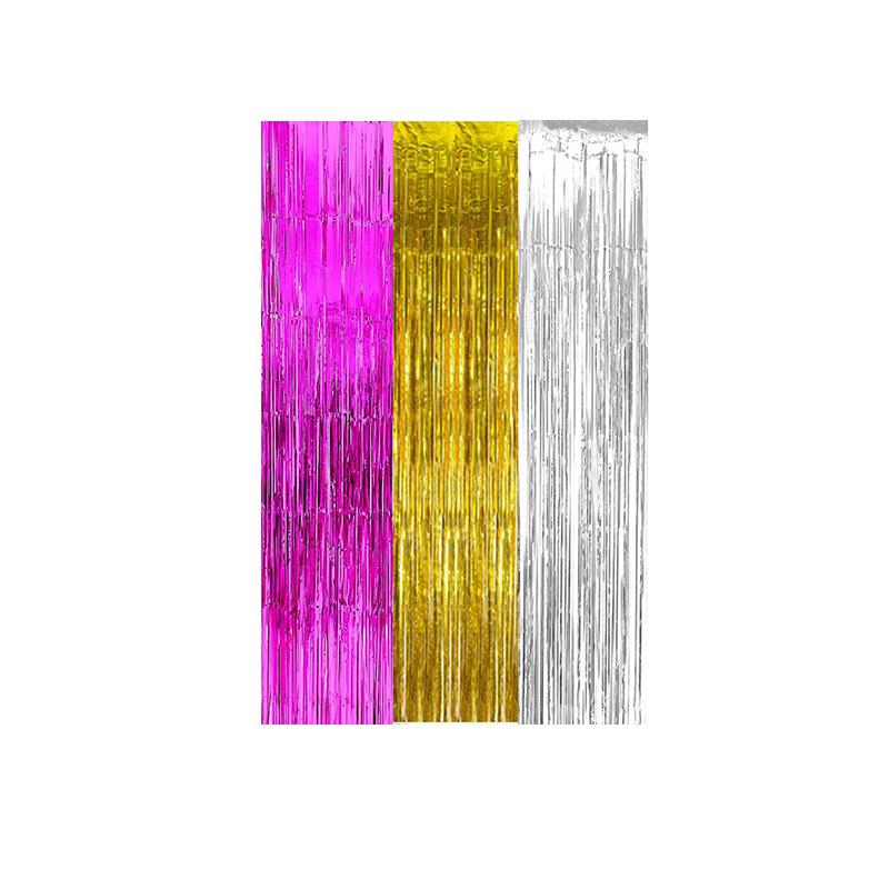 Color-Block Tinsel Curtain 1x2m - Festive Background for Christmas, Halloween, and Birthdays