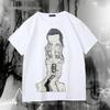 Distorted Face Abstract Art Shortsleeved Tshirt  Dark Style Subculture  Unisex Loose Halfsleeved for Both Men and Women
